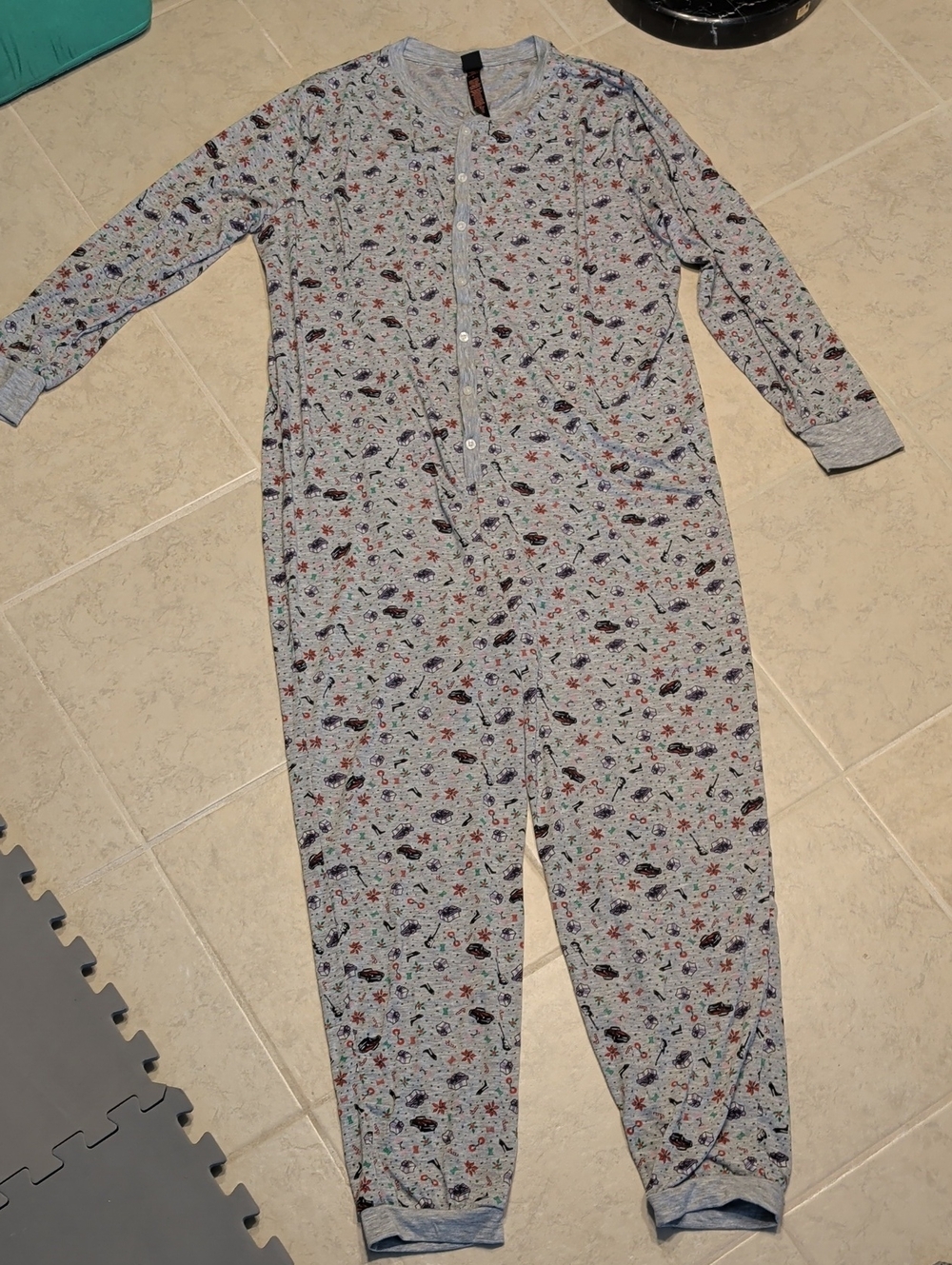 Savage X Fenty Men's Holiday Print Open Back Onesie